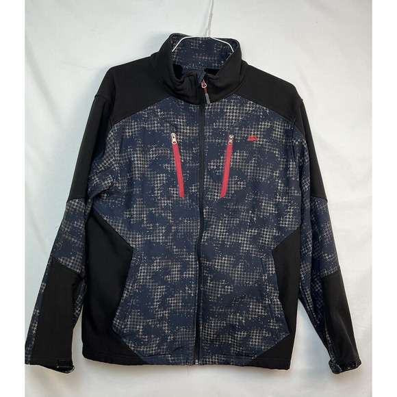 Snozu Men's Size XL Black/Gray Camo Performance Full Zip Long Sleeve Jacket - Picture 1 of 10